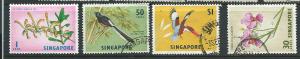 Singapore #62,65,66 & 67 Flowers & Birds (M&U) CV $1.90