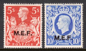 GREAT BRITAIN (M.E.F.) — SCOTT 14-15 — 1947 KGVI SET — MH — SCV $32 