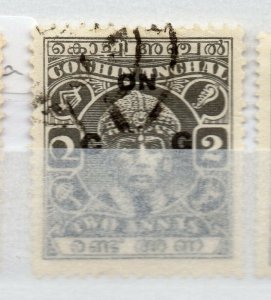 India Cochin 1938-44 Early Issue used Shade of 2a. Optd NW-16062
