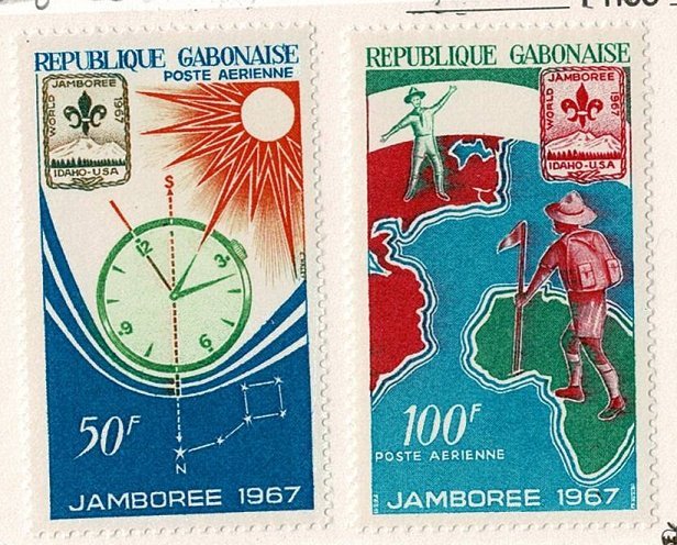 Gabon #C56-7 MH cpl 1967 Jamboree