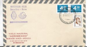 ARGENTINA 1976 INAUGURAL FLIGHT BUENOS AIRES - MEXICO AEROMEXICO PLANES AVIATION