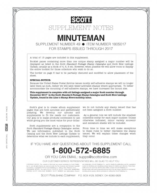 2017 Scott Minuteman Album Supplement