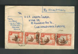 1949 Nairobi Kenya KUT cover to Czechoslovakia