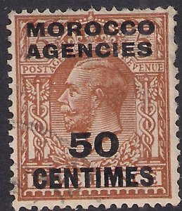 Morocco Agencies 1925 - 34 KGV 50ct on 5d Brown French Used SG 207 ( L1235 )