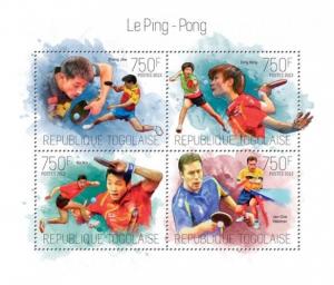 Table Tennis Tischtennis Ping Pong Kong Linghui Sports Games Togo MNH stamp set