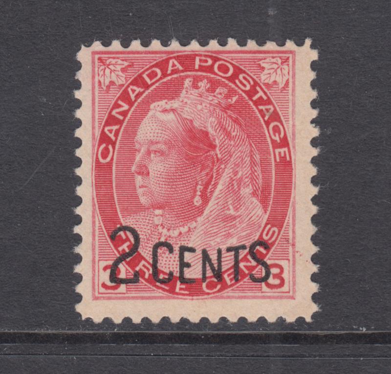 Canada Sc 88 MNH. 1899 2c on 3c carmine Queen Victoria Provisional