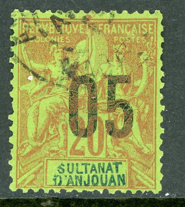 Anjouan 1892 Peace & Comerce Scott # 23A VFU J350