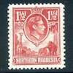 Northern Rhodesia 1 1/2d Carmine Red SG29 Mounted Mint