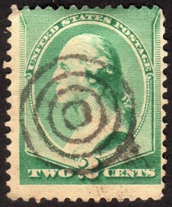 1887, US 2c, Washington, Used, Sc 213