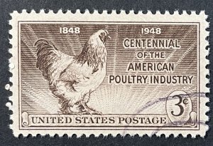 US #968 Used F/VF - 3c Centennial American Poultry Industry 1948 [B26.4.1]