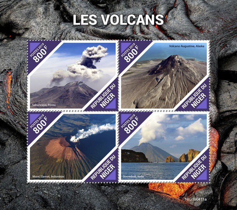 NIGER - 2019 - Volcanoes - Perf 4v Sheet -Mint Never Hinged