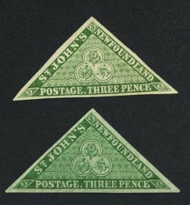 MOMEN: NEWFOUNDLAND SG #3,11 MESH & NO MESH MINT OG H £2,100 LOT #60985