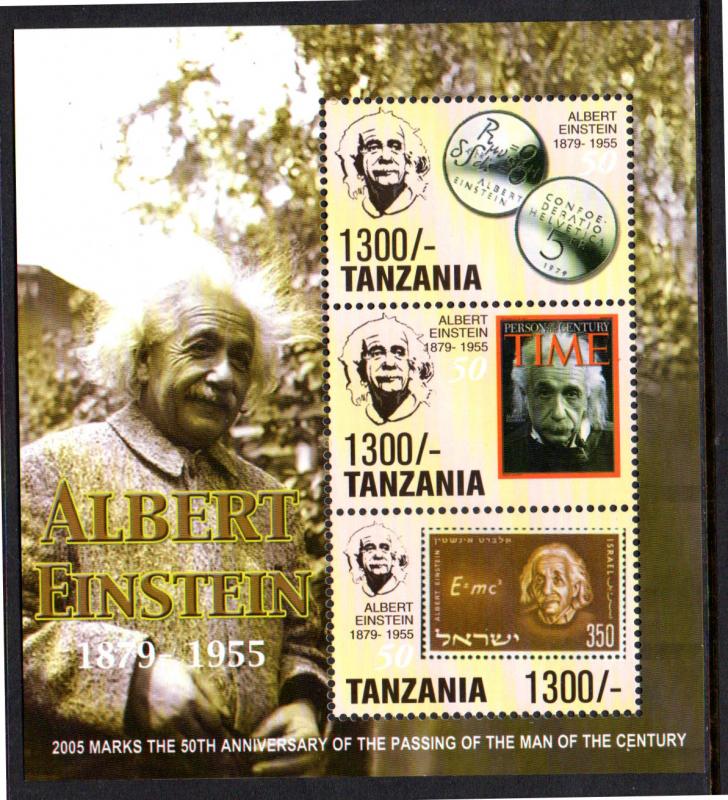 TANZANIA 2391-2392 MNH S/S SCV $11.50 BIN $7.00 ALBERT EINSTEIN