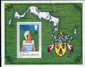 TURKS & CAICOS 324 MH S/S SCV $2.50 BIN $1.25 ROYALTY