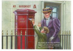 GUERNSEY - MINIATURE SHEET - 500 YEARS OF POSTAL HISTORY - 2016 -