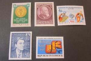 Austria 1985 Sc 1299-1301,1303-4 sets(5) MNH