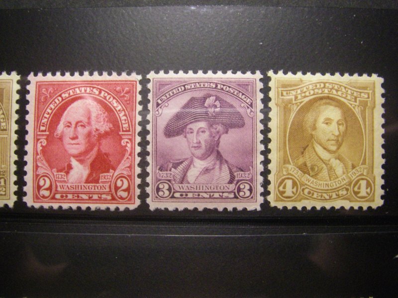 Scott 704 - 715, Washington Bicentennial Issue, Complete set, MNH Beauties