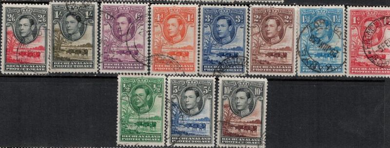 Bechuanaland SC 124-136 Used Set 1938 SCV$ 116.00 