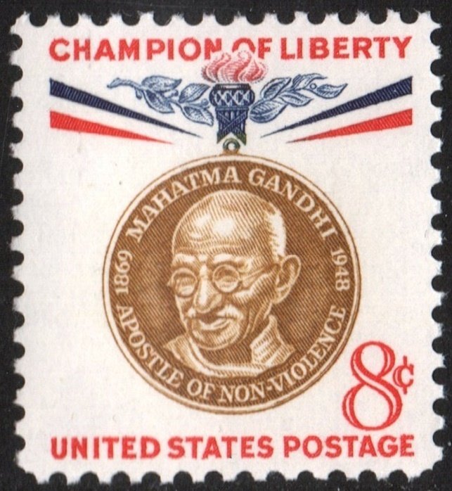 SC#1175 8¢ Champion of Liberty: Mahatma Gandhi (1961) MNH