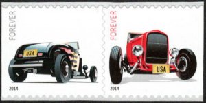 USA Sc. 4909a (49c) Hot Rods 2014 MNH bklt. pair