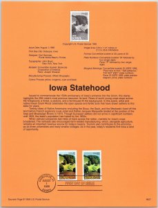 USPS SOUVENIR PAGE SESQUICENTENNIAL OF IOWA STATEHOOD 1846 - 1996 (PAIR)