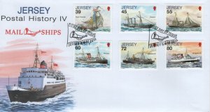 Jersey 2010 FDC Sc 1442-1447 Mail Ships Postal History IV Set of 6