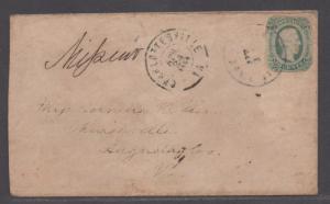 **CSA Cover, Charlottesville, VA, 4/24/1864 H/S Missent Marking