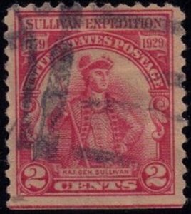 US Sc #657a VAR,Lake Shade Used Sullivan Expedition F-VF