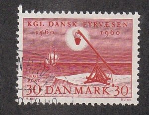 Denmark # 376, Bascule Lighthouse, Used,