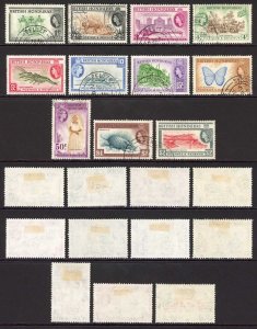 British Honduras SG179/89 QEII 1953-62 Part Set of 11 Used Wmk Mult Script CA