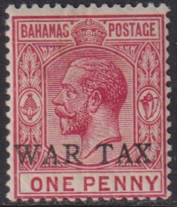 1918 Bahamas KGV War Tax o/p 1 penny  issue MLMH Sc# MR2 CV $1.25 Stk #1
