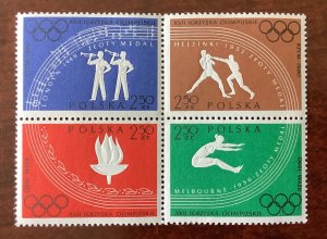 Poland 1960 Scott 921a (block of 4 918-921 ) MH - Olympic Games in Rome, Italy