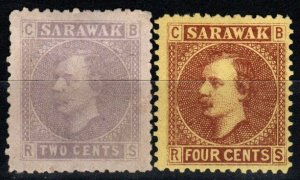 Sarawak #3-4  F-VF Unused CV $35.00 (A708)