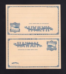 HAWAII: UY4, UPSS #MR4 Mint FOLDED Message/Reply Card, Mostly Separated