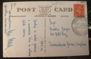 1943 Fort William England RPPC Postcard cover To Czechoslovakia Forces F. Bayer