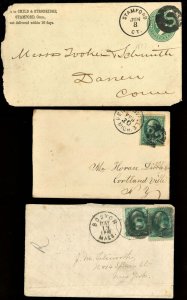 1870s - 1880s Negative Numeral Fancy Cancel Covers ( 8 COVERS )