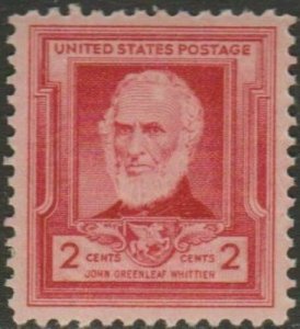 Scott# 865  - 1940 Famous Americans Series - 2 cents John G. Whittier