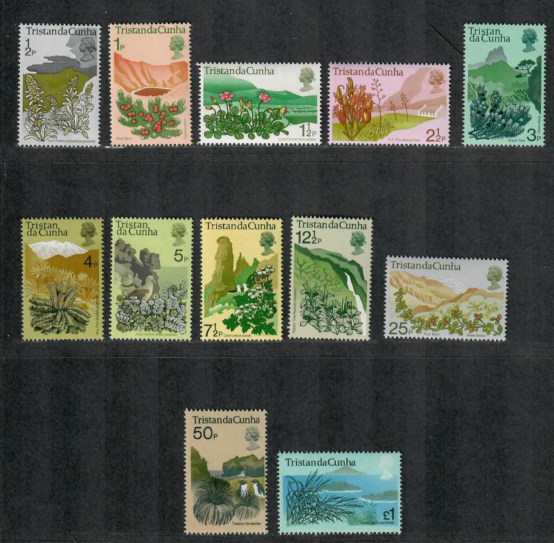 Tristan Da Chuna Sc#162-173 M/NH/VF, Complete Set, Plants, Cv. $24.65