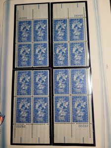 US SC# 1123 MNH, Matched plate blocks