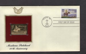 2401 Montana, FDC PCS Gold Replica