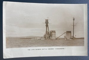 WWI England On Active Service Postcard Cover German Battle cruiser Hindenburg
