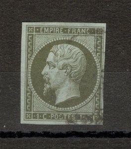 FRANCE - USED STAMP, 1 c - Mi.No. 10b - NAPOLEON III - 1860.