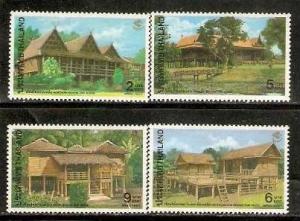 Thailand  Architecture Traditional Houses Forest 4V MNH # 1724