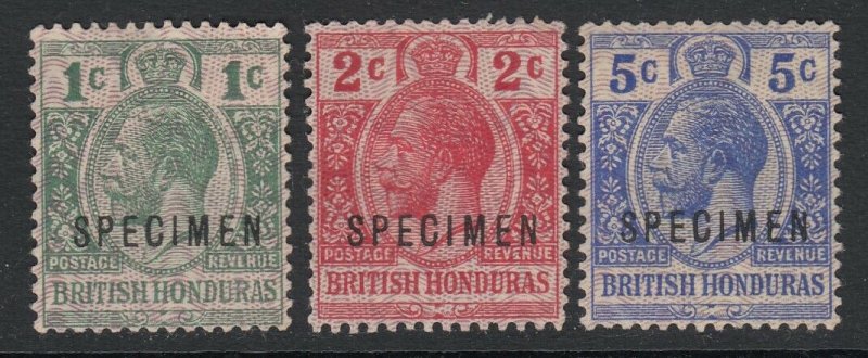 British Honduras, SG 111s-113s, MNG (no gum), Specimen Overprint