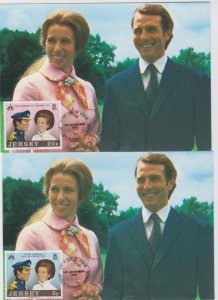 Jersey 1973 Royal Wedding - pair Maxicard