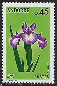 Andorra (French) # 223 - Iris - MNH -(KlBl)