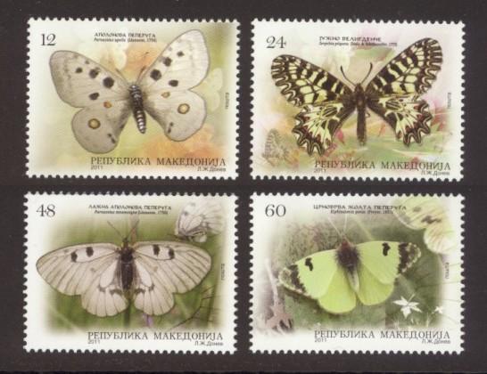 Macedonia Sc# 582-5 MNH Butterflies