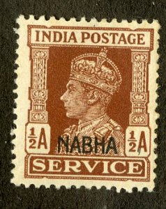 RK36213 INDIA-NABHA STATE O141 MH BIN $1.00