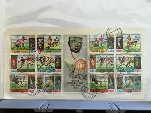 Ras Al Khaima World Football Cup Mexico 1970 cancelled  stamp sheet R27648