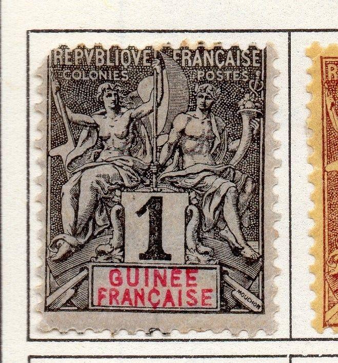 French Guinea 1890s Early Issue Fine Mint Hinged 1c. 193440